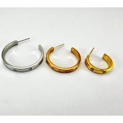 Üç Renkli Yarım Halka Küpe